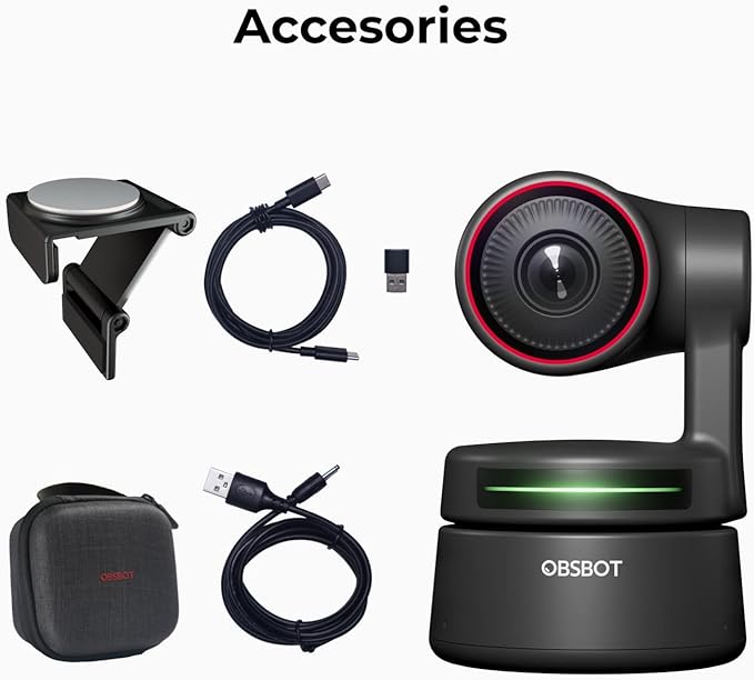 OBSBOT Tiny PTZ 4K Webcam, AI Powered Framing & Autofocus, 4K Video Conference