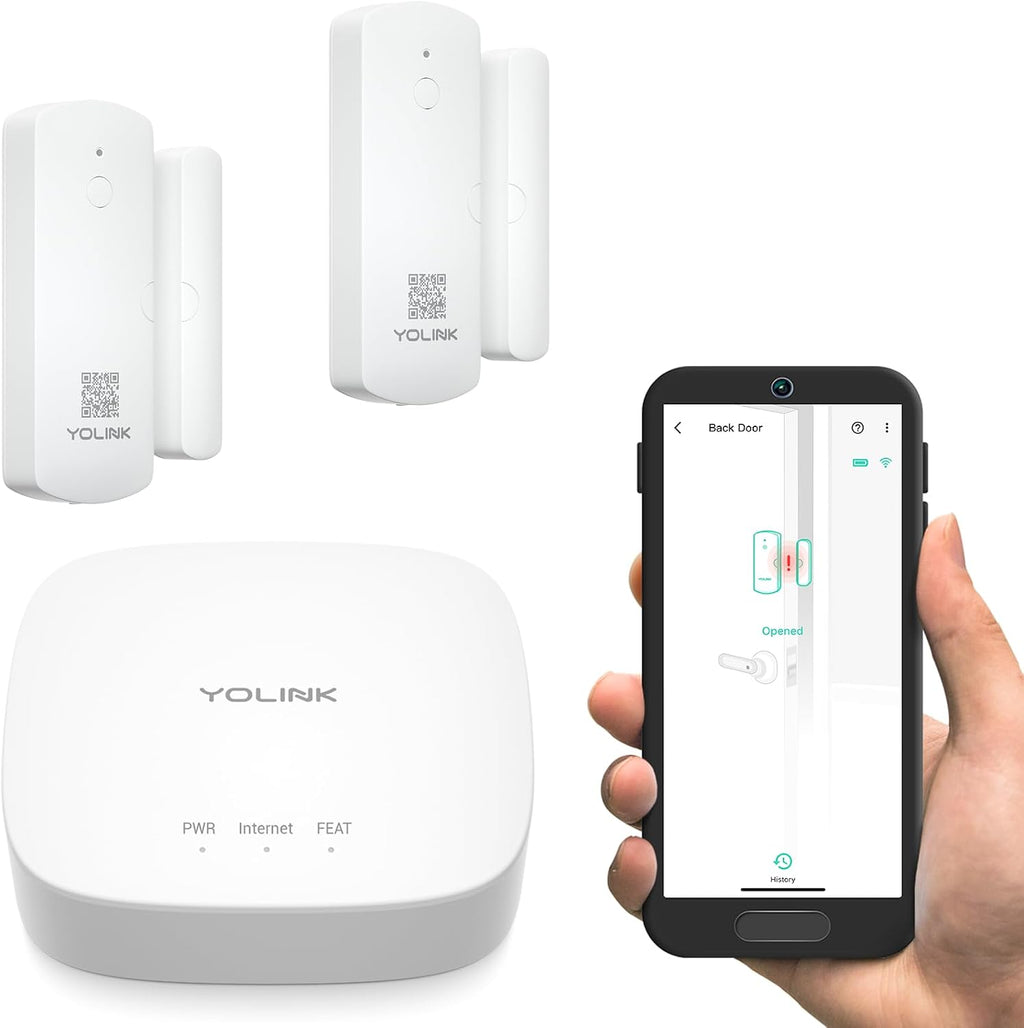YoLinK LoRa Smart Door Sensor Starter Kit: 1/4 Mile Open-Air Range, Door (2-Pack)