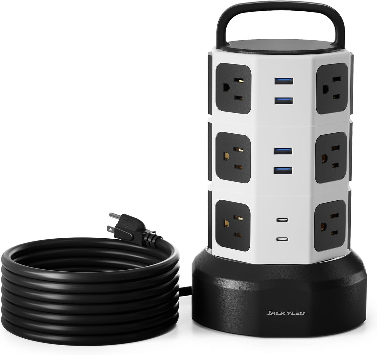 Power Strip Tower Surge Protector, JACKYLED 1625W 13A Outlet Surge Electric