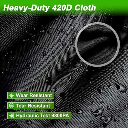 EVRBUL Upgraded Deck Box Cover 63×30×28 Inch for 150-230 Gallon Outdoor Storage Container Heavy Duty 420D Cover with Durable Two-way Zipper Windproof Buckles and Drawstrings