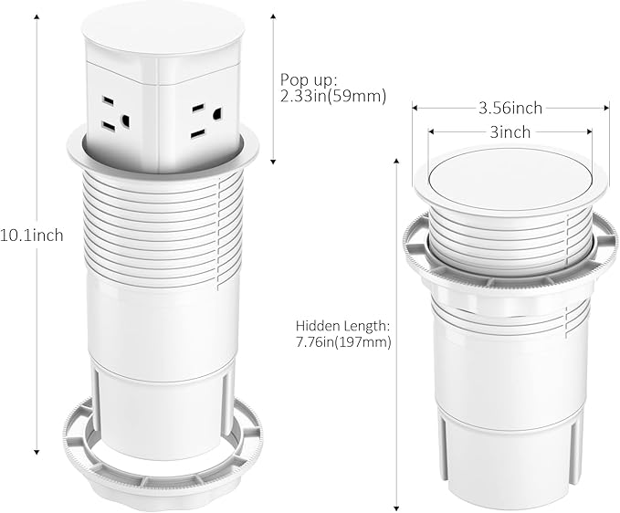 Jgstkcity Pop Up Outlet for Countertop, Flush Mount Tamper Resistant Space