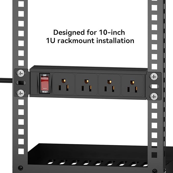 10" Rack PDU- 1U 10-inch Mini Rack Power Distribution Unit