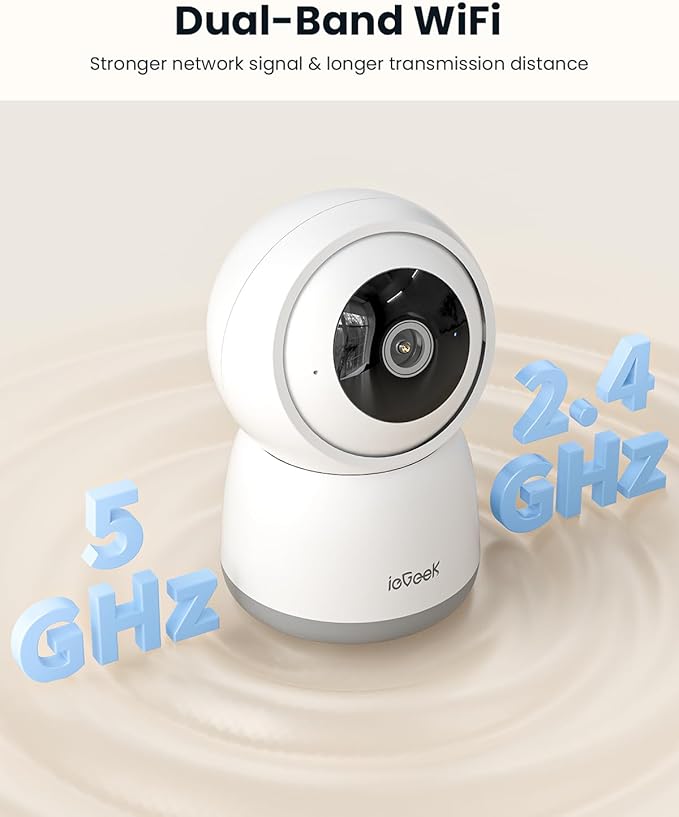 ieGeek 2K Indoor Security Camera, 5G/2.4G WiFi Pet Cameras (2 Pack)
