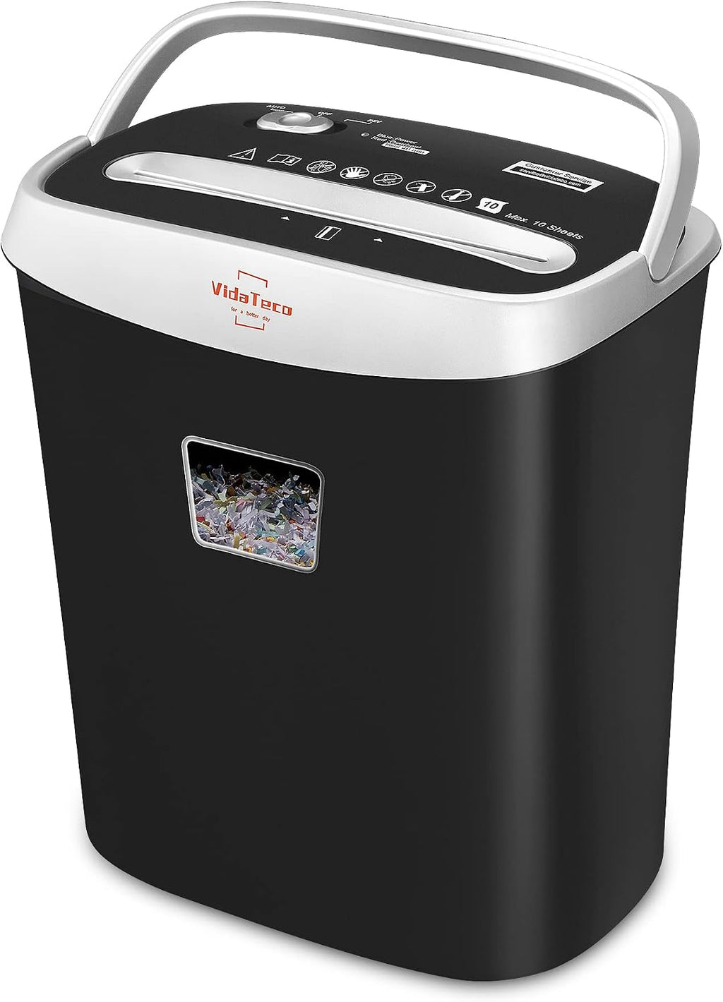 VidaTeco Paper Shredder for Home Office10-Sheet Cross-Cut Shredder