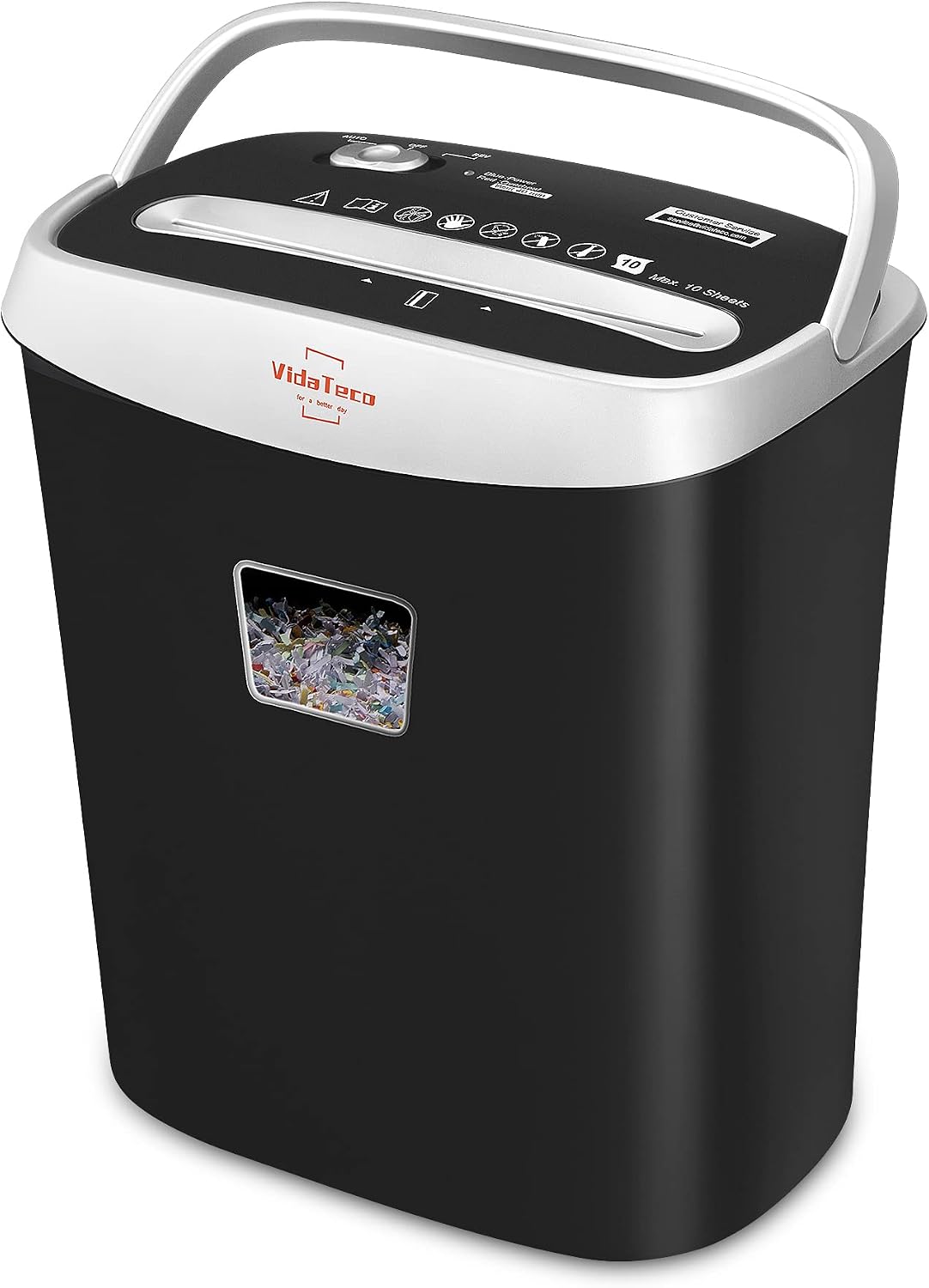 VidaTeco Paper Shredder for Home Office10-Sheet Cross-Cut Shredder