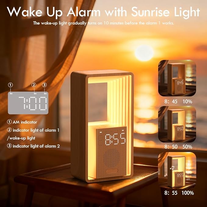 WILIT Digital Alarm Clock, Sunrise Alarm Clock
