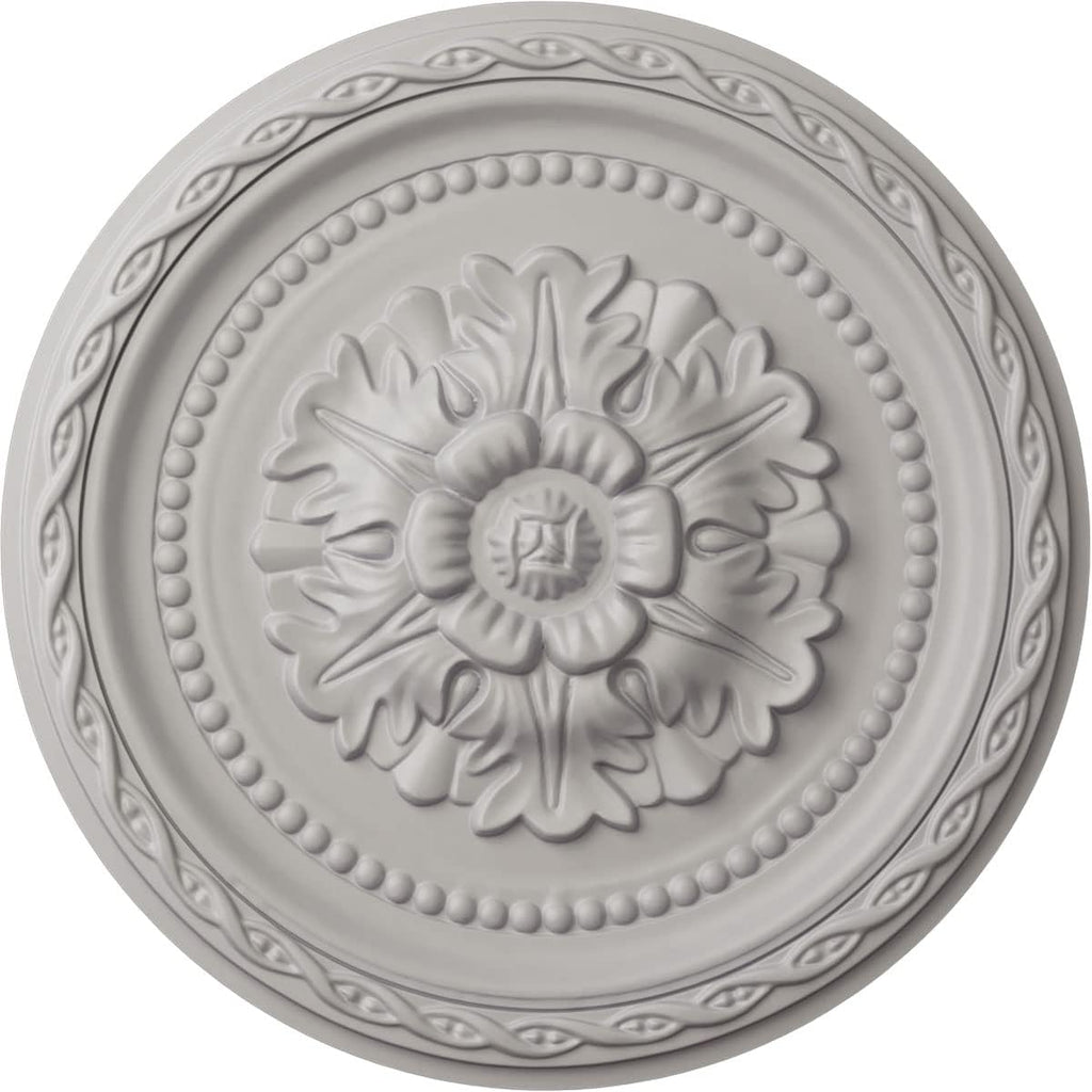 Ekena Millwork CM11PAUWF 11 1/2"OD X 1"P Palmetto Ceiling Medallion, Ultra Pure White