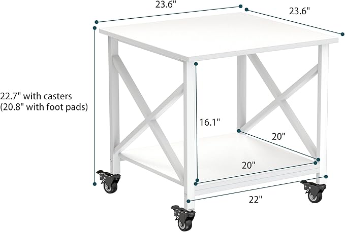 TQQDCI Printer Stand, 23.6 x 23.6 Inches Large Printer Stand