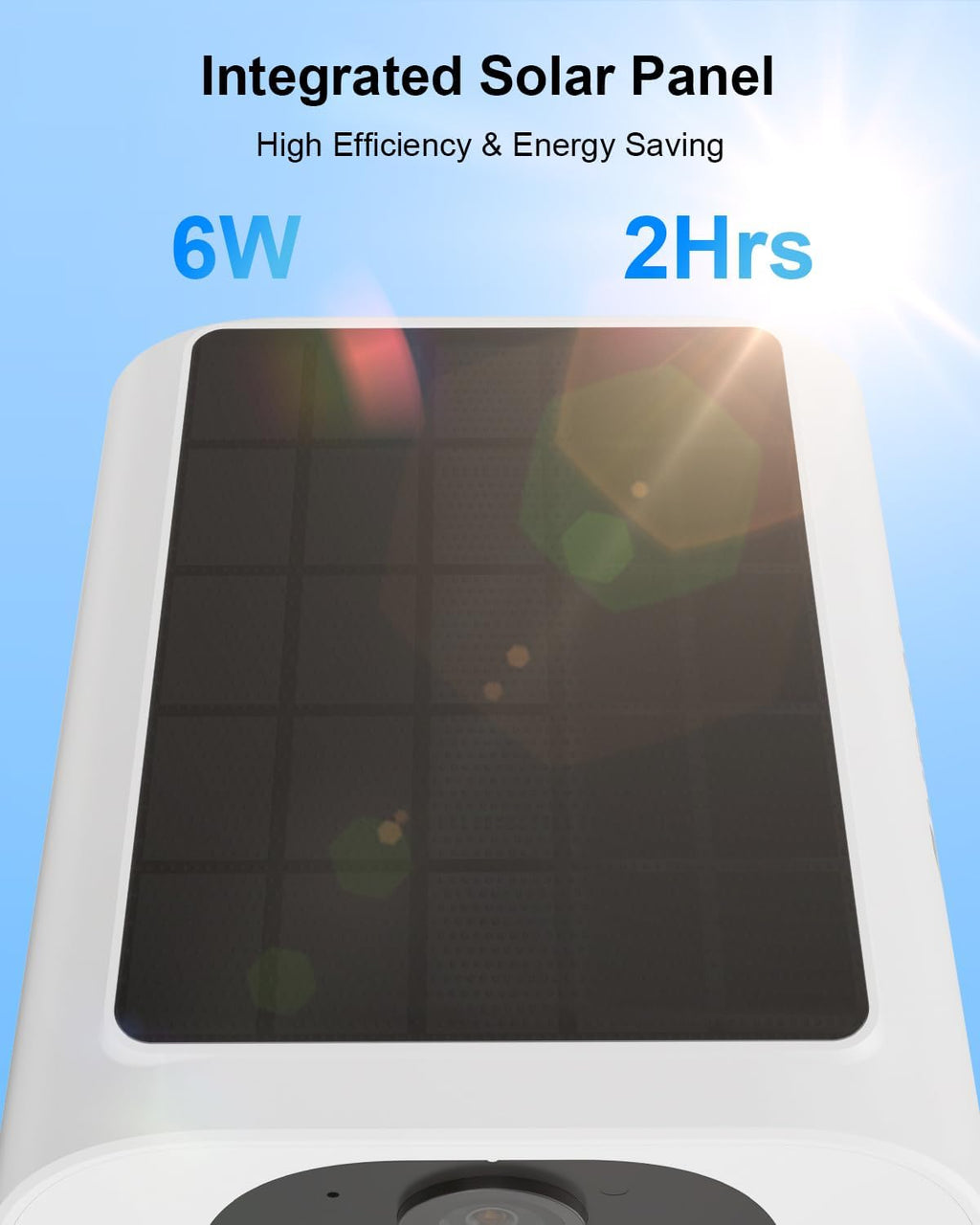 anran 5mp solar security cameras wireless outdoor, solar, close-up detail