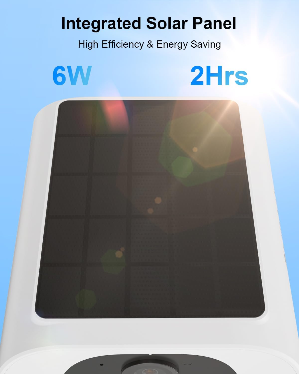 anran 5mp solar security cameras wireless outdoor, solar, close-up detail