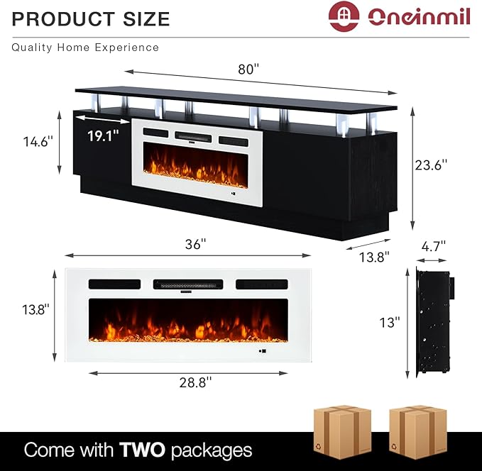 oneinmil Fireplace TV Stand
