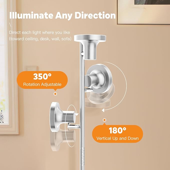 SIBRILLE 36W LED Tree Floor Lamp, Modern Dimmable Standing Lamp
