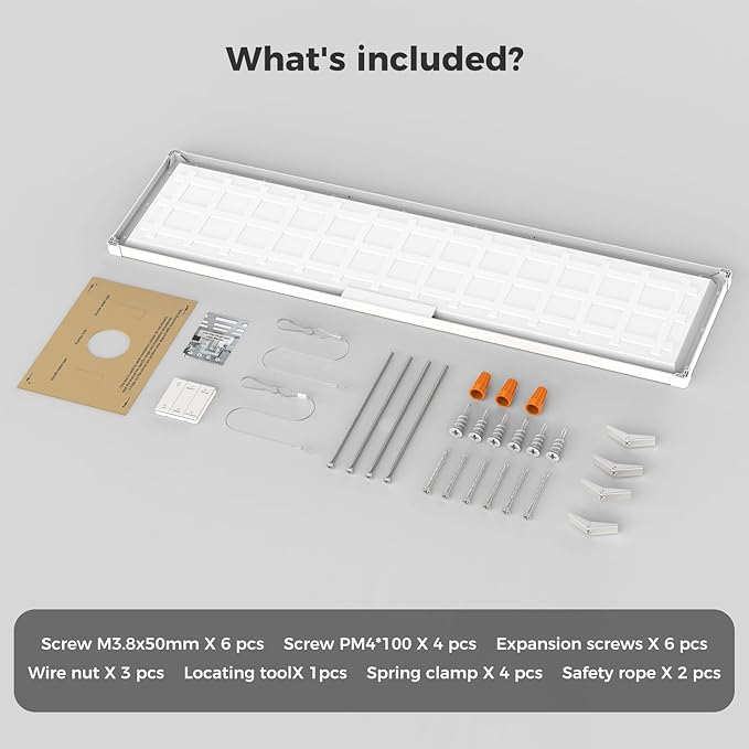 AIKVSXER 1 Pack 1x4 FT LED Flat Panel Light Surface Mount,