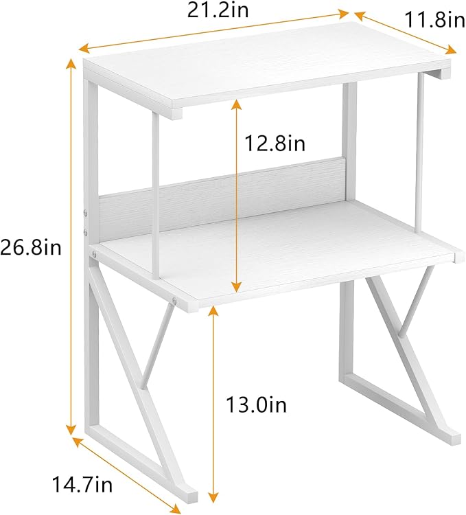 aboxoo Printer Stand for Desk, Desktop Printer Shelf Large 3-Tier Multi-Purpose
