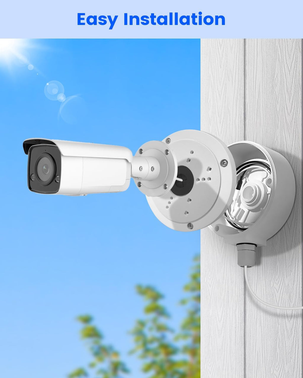 ku-ds-1280zj-s aluminum security camera junction box for hik, front angle view
