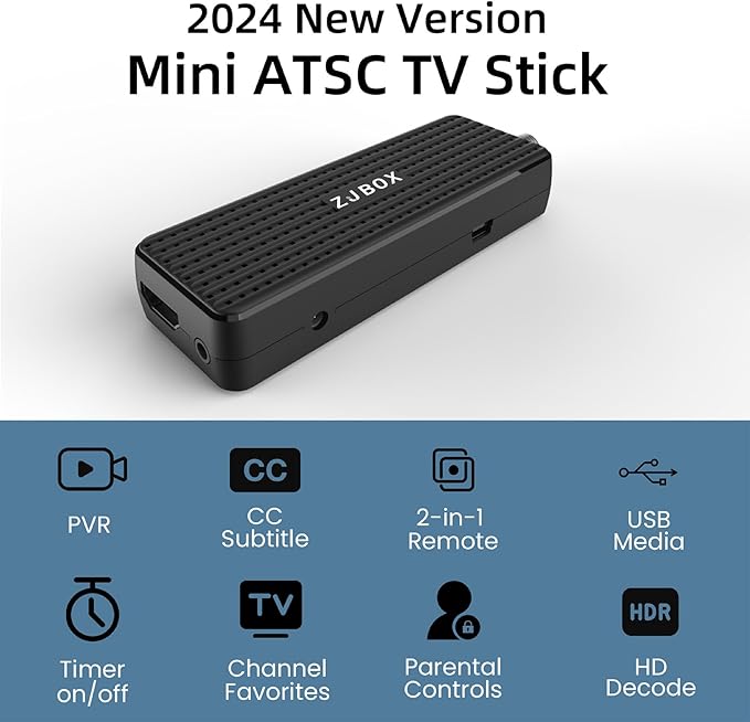 ZJBOX Digital Converter Box for TV, 1080P ATSC tv Tuner Box