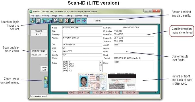 Medical Insurance Card and ID Card Scanner