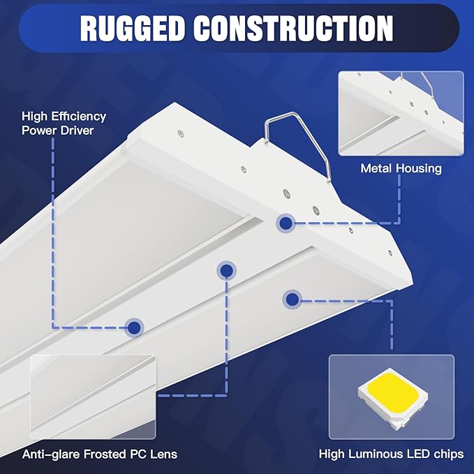 JTT LED Linear High Bay Light 300/240/200W, 3FT 45000LM Linear Shop Light