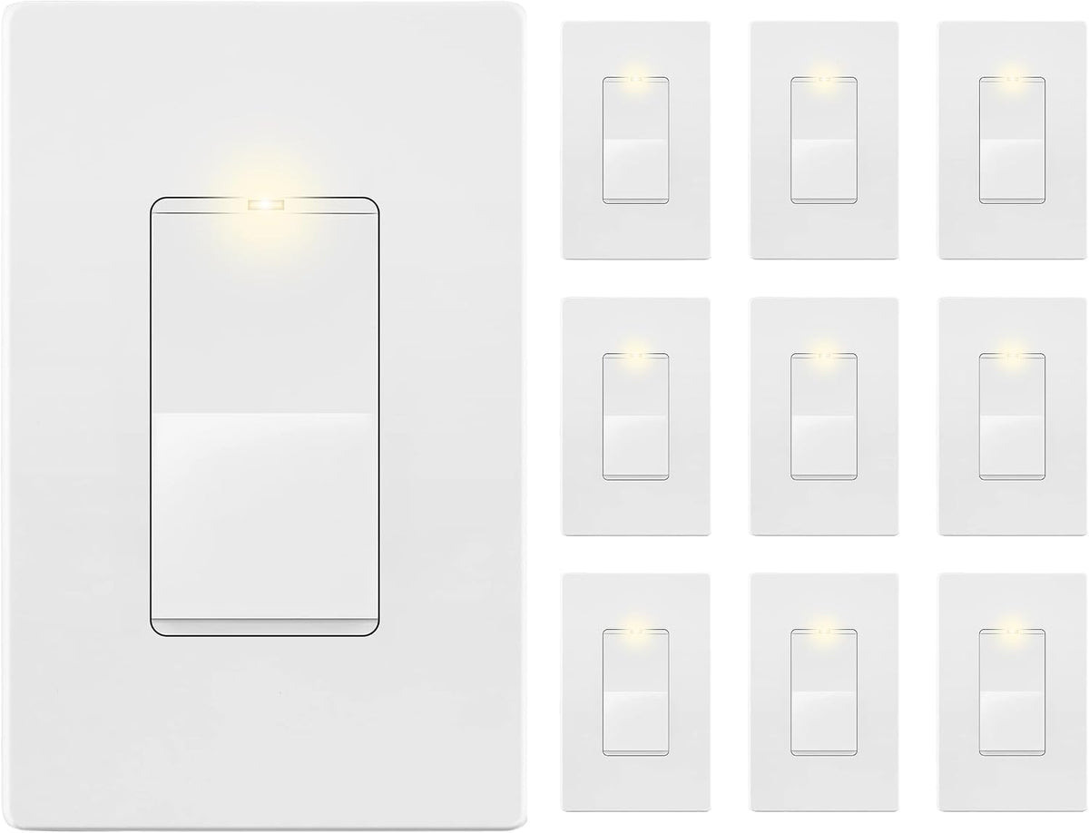 LIDER Minimalist Design Matte Finish Lighted Decorator Switch