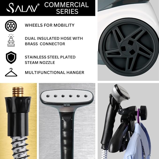 SALAV Heavy Duty Commercial Full-Size Garment Steamer