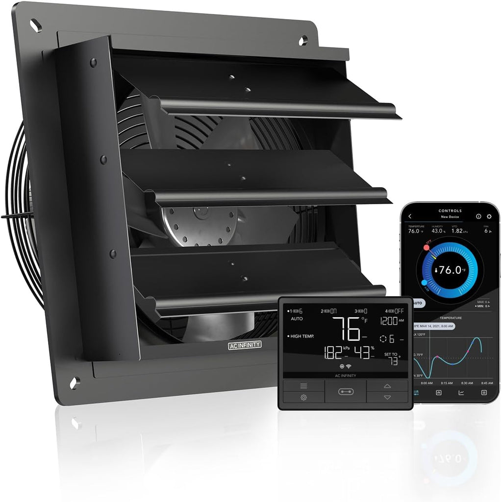 AC Infinity AIRLIFT T10, Shutter Exhaust Fan 10"