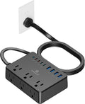 Kakyanill 100W Power Strip, 6 AC Outlets 8 USB Ports