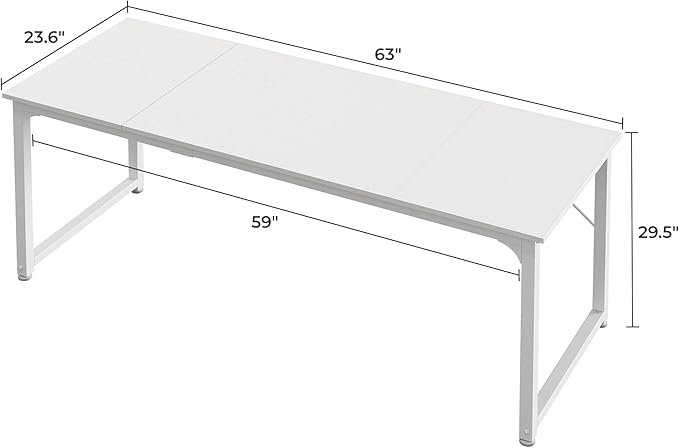 Huuger Computer Desk, 63 Inch Office Desk, Gaming Desk