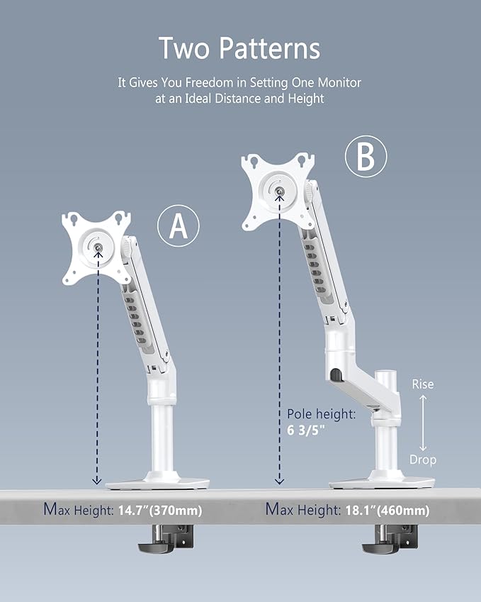Ergounion Single Monitor Arm Desk Mount, Holds Screens up to 40 Inches and 25