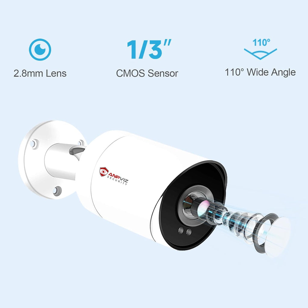 anpviz 6mp bullet poe ip security camera for showing dimensions