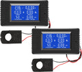 2 Pieces AC Current Voltage Amperage Power Energy Panel Meter LCD Digital