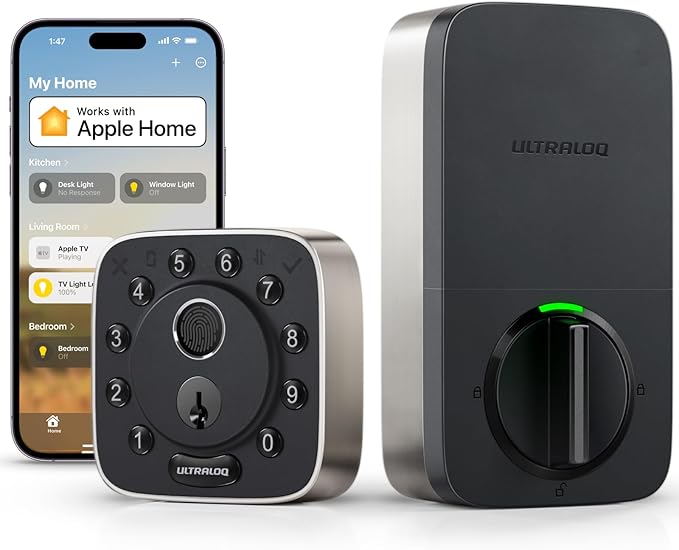 ULTRALOQ Bolt Fingerprint WiFi Smart Lock, Works
