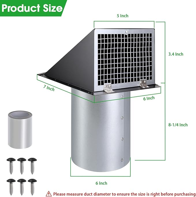 4 Inch Dryer Vent Cover Outside, Dryer Vent Cover Outdoor Wall Vent Hood Dryer