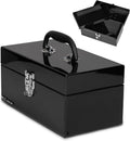 P.I.T. Metal Tool Box 12 Inch,Portable Small Toolbox with Latch,Black