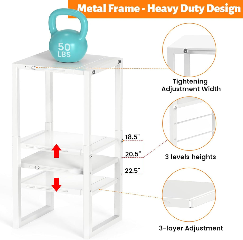 lidtop locker organizer shelf, metal adjustable width and, close-up detail