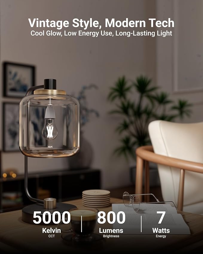 Sunco 20 Pack A15 Light Bulb LED, Edison Style Bulb, Dimmable Vintage Filament