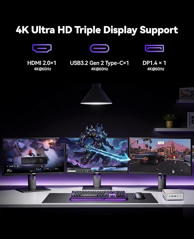 KAMRUI Hyper H2 Mini Gaming PC, in-tel Core i9-11900H 32GB RAM 1TB SSD Mini