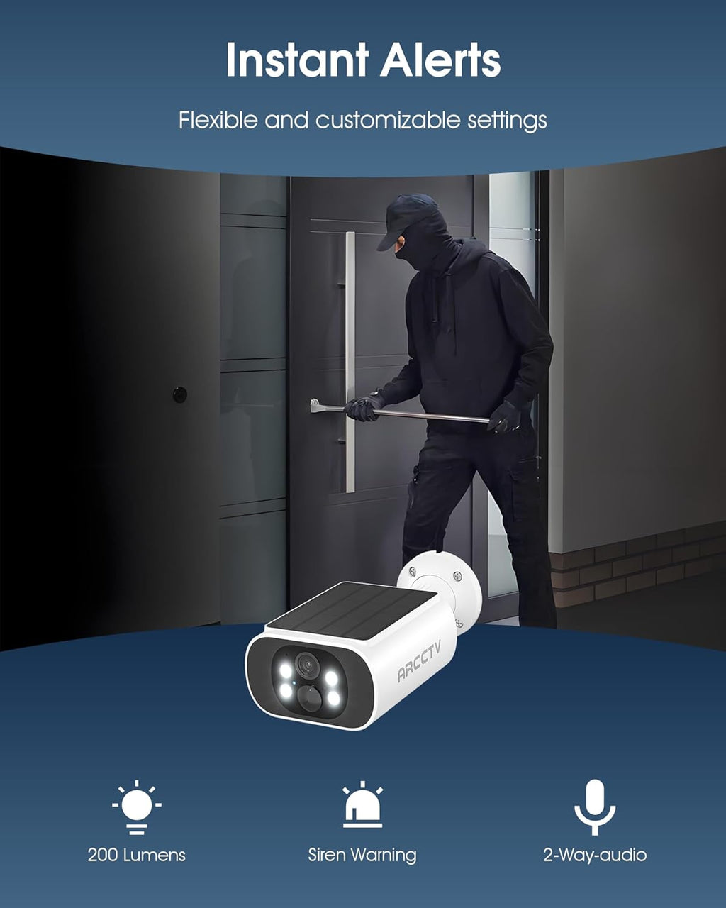 arcctv solar security camera outdoor wireless with built-in, package contents