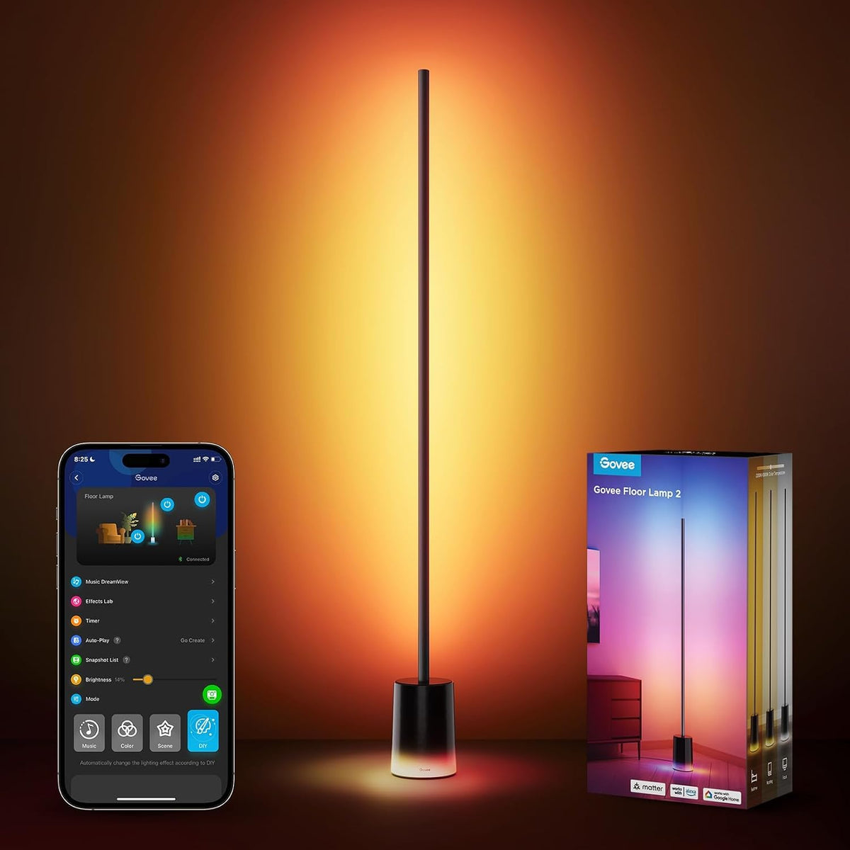 Govee Floor Lamp 2, Warm Cool White LED, Compatible