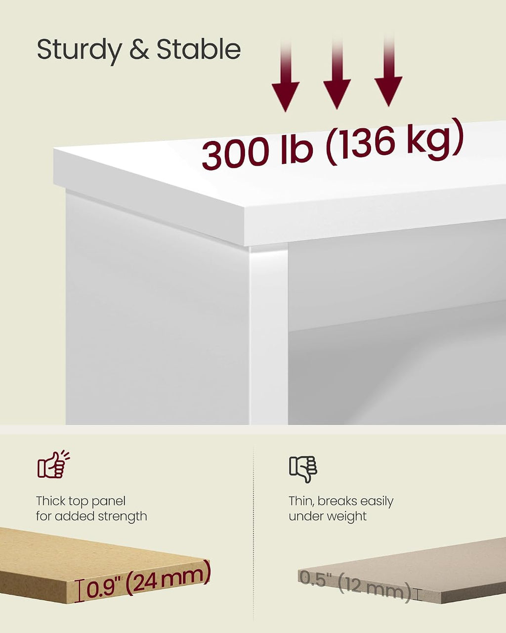 vasagle shoe bench, storage bench, 11.6 x 39.4 showing dimensions