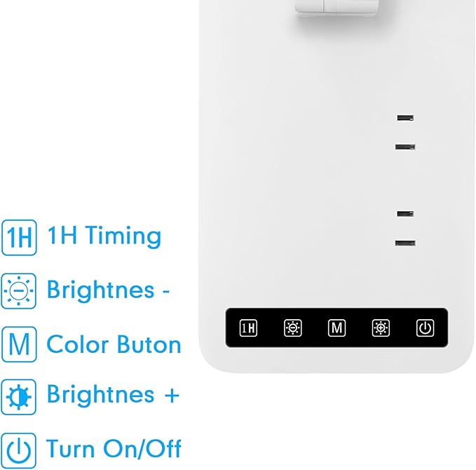 Smart Desk Lamp with 4-in-1 Charging Station, 5 Color temperatures and 5