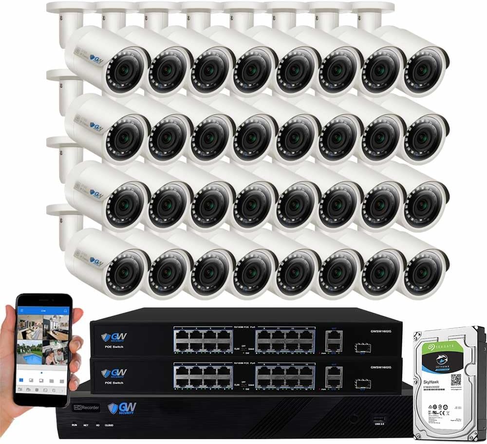 GW Security 32 Channel 5MP 30FPS Real-Time NDAA AI Security Camera System