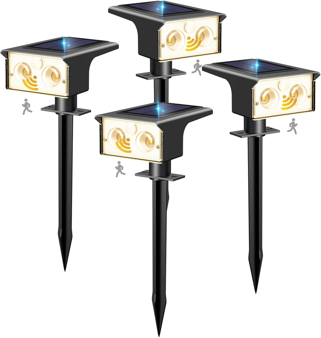 btfarm Solar Spot Lights Outdoor Waterproof, 4 Pack/3 Modes Motion Sensor Lights