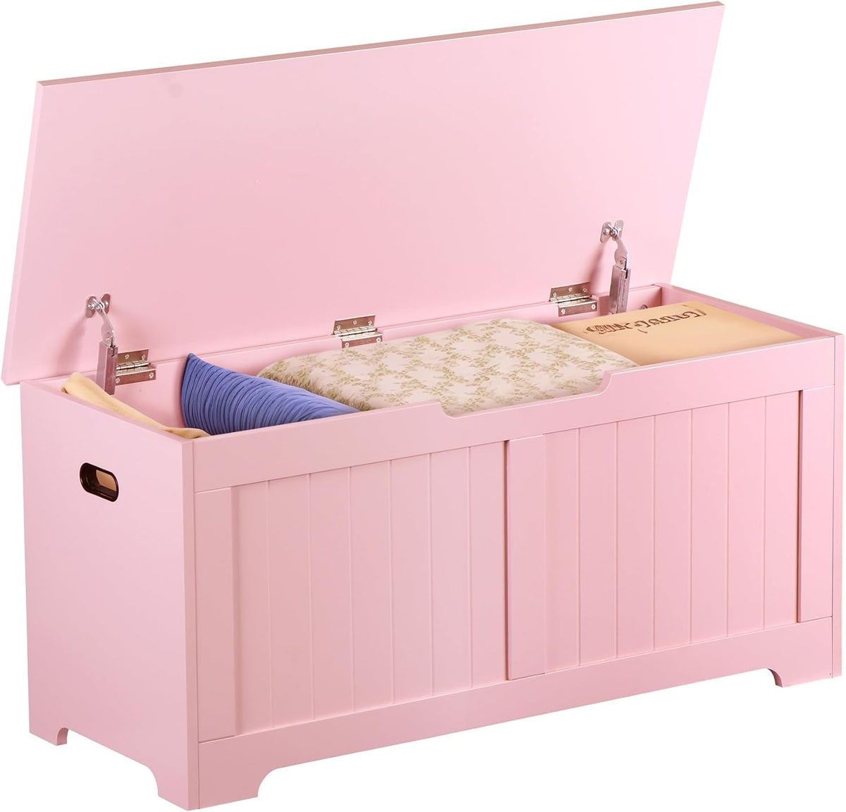 Wooden Storage Chest,30/40 Inch Storage Trunk w/2 Safety Hinges, Storage Bench, Modern Lift Top Chest Box Organizer (Pink, 40 Lx 15.7 W x19 H Inch)