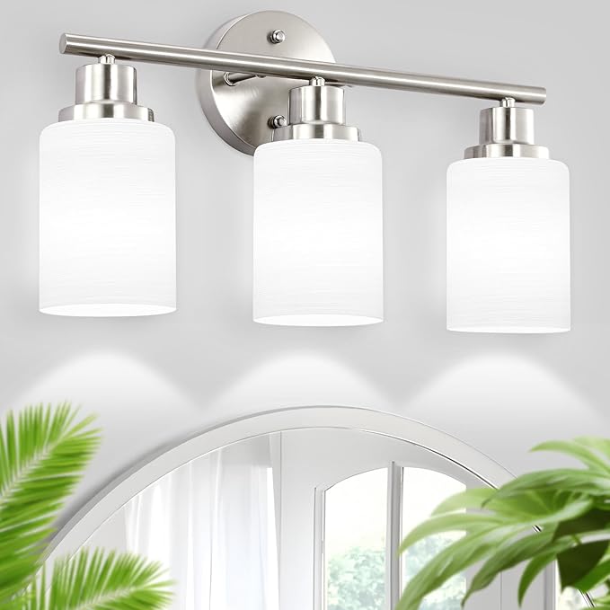Guliaofo 3-Light Bathroom Light Fixtures, Vanity Lights