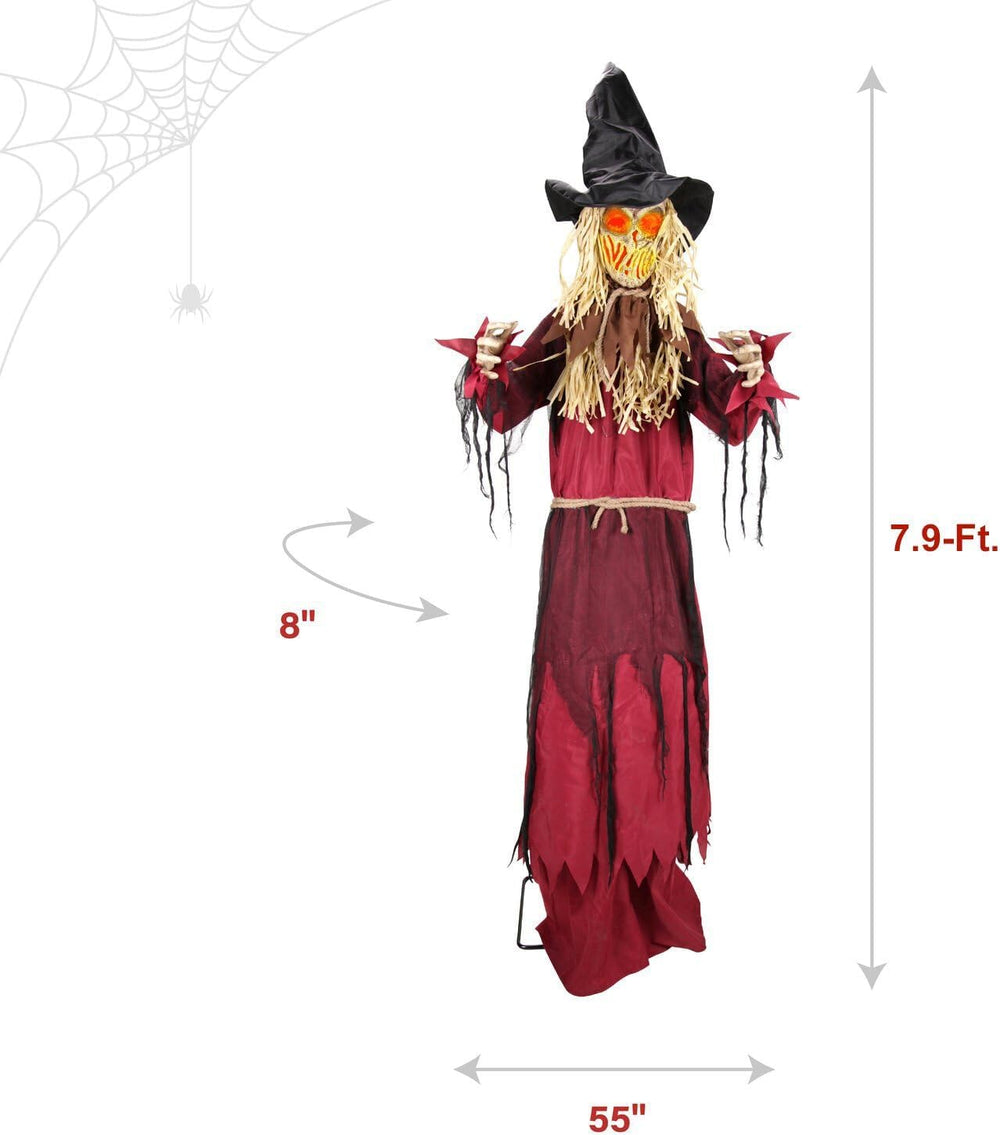 Haunted Hill Farm 7.9-Ft. Raising Scarecrow Halloween Animatronic