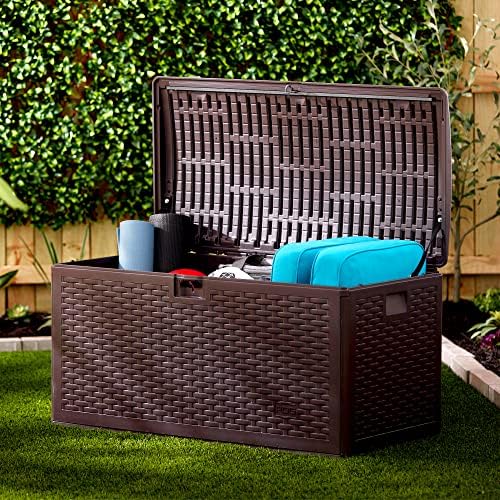 Plastic Development Group Outdoor Deck Box, Standard Close, Java, 73 Gal