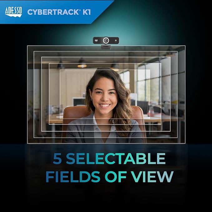 Adesso CyberTrack K1 1080P Full HD Fixed Focus USB Webcam