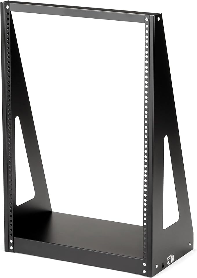 StarTech.com 2-Post 16U Heavy-Duty Desktop Server Rack, Small Open Frame 19in