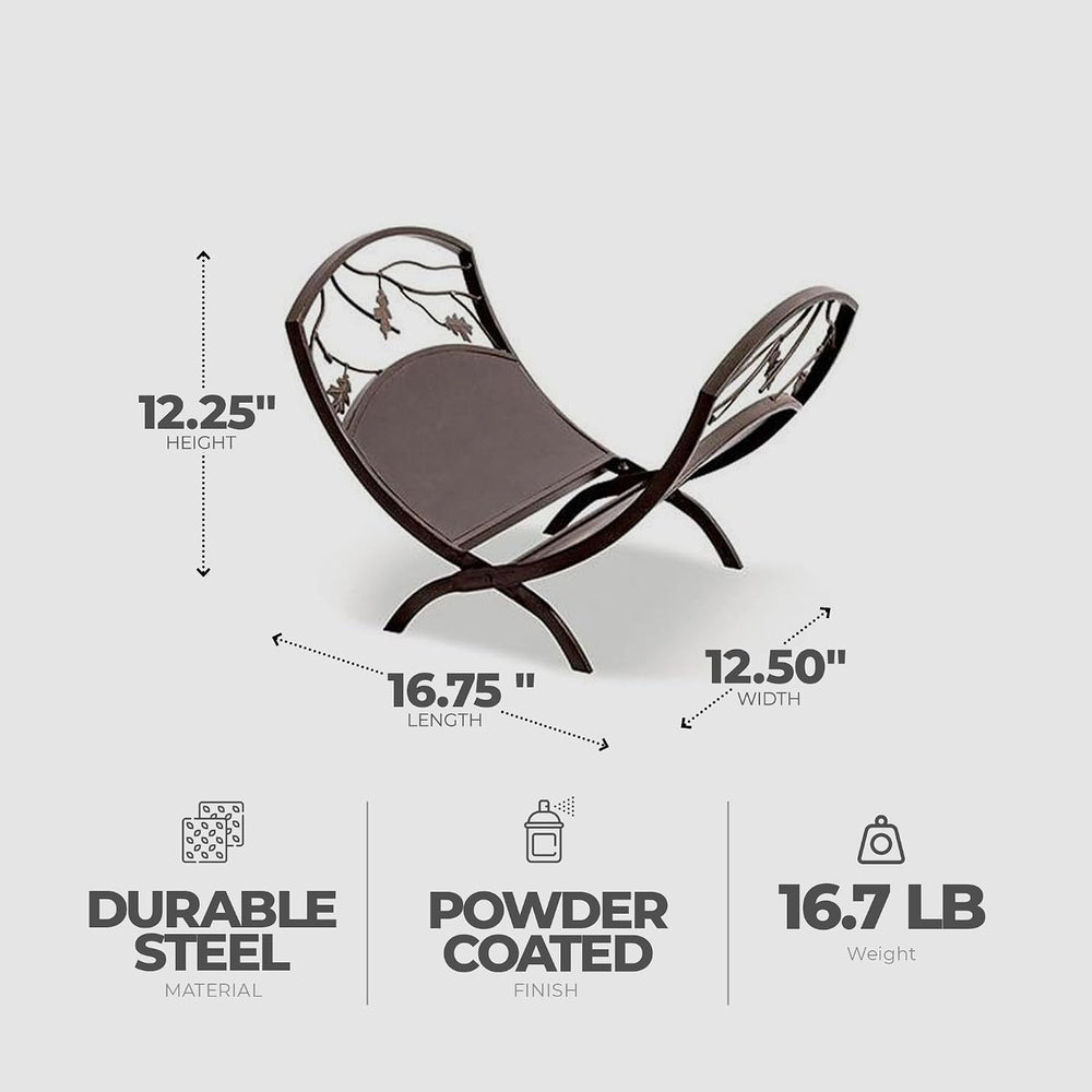 Panacea Colonial Compact Foldable Open Top Powder-Coated Steel Oak Leaf Desig...