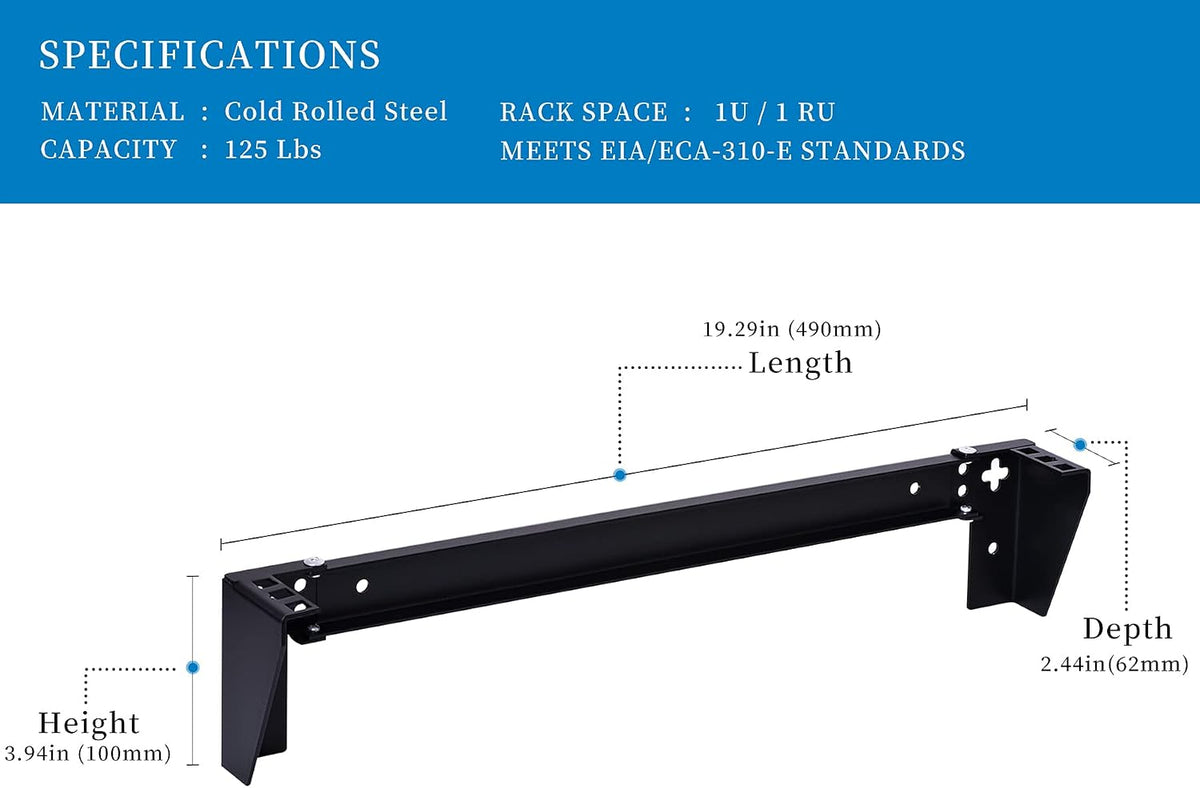rackpath 1u vertical wall mount rack - heavy shown in use